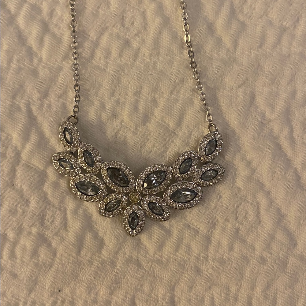 Swarovski Silver and Blue Crystal Necklace